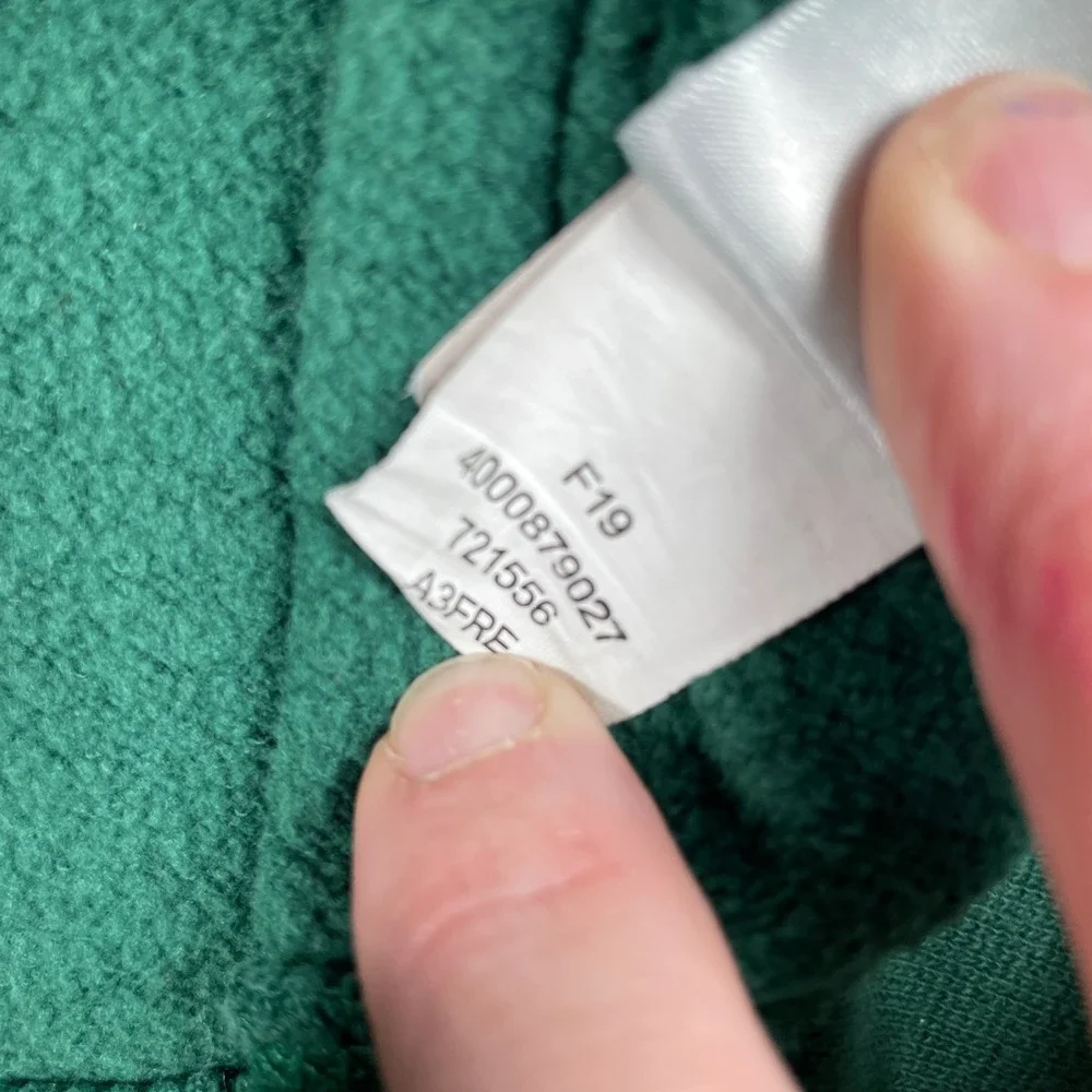 The North Face Hoodie Mens Small Green Never Stop Exploring Box Pullover Fleece